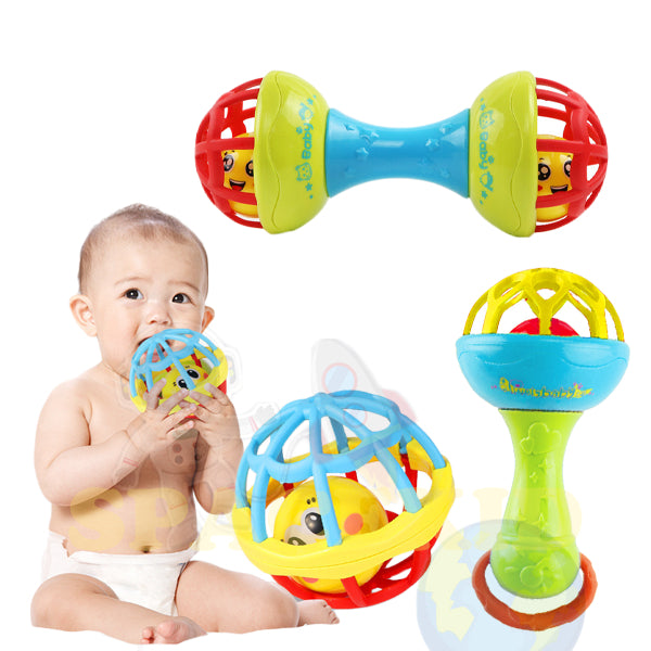Mainan Kerincing Bayi Mainan Gigitan Bayi Bola Putar Teether Rattle Stick