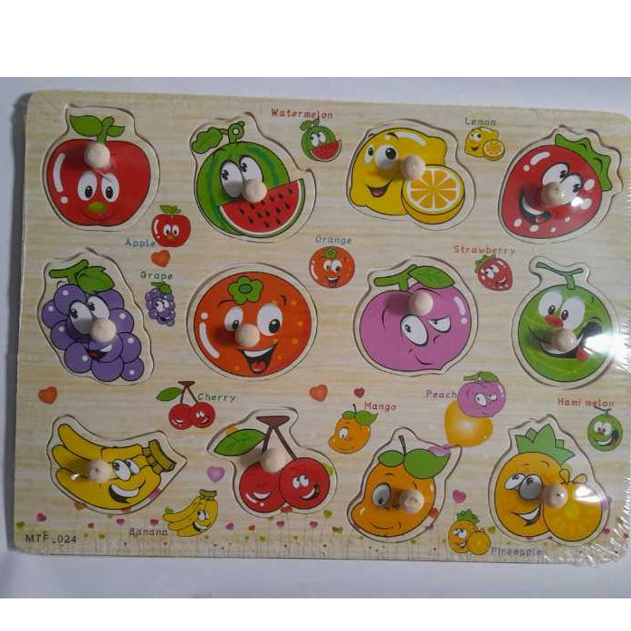 Mainan Edukasi Anak Puzzle Kayu Knob