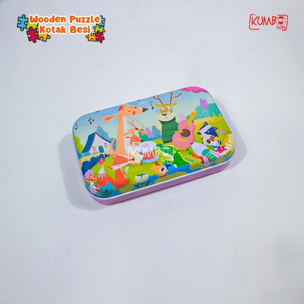 Mainan Edukasi Anak Puzzle Kayu Wooden Puzzle Kotak Besi 60pcs