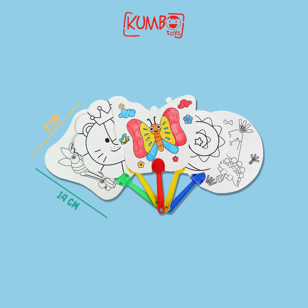 Mainan Edukasi Anak Kipas DIY Mewarnai Souvenir Hampers Anak