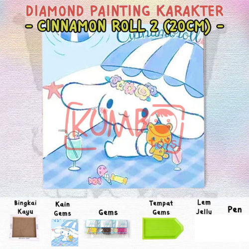 Mainan Edukasi Anak DIY Diamond Painting Karakter Canvas 20X20 Bingkai Kayu