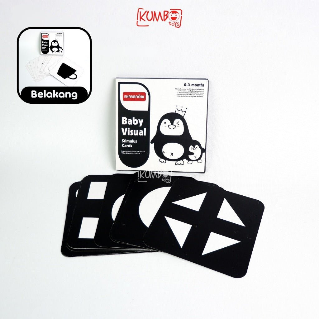 Mainan Edukasi Baby Visual Stimulus Card Newborn 0-12 Month Kartu Pintar