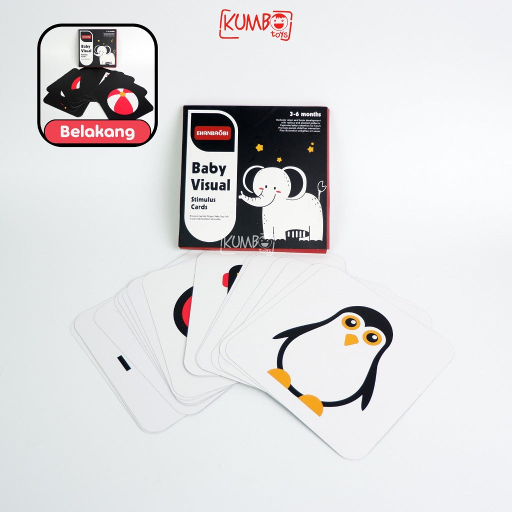Mainan Edukasi Baby Visual Stimulus Card Newborn 0-12 Month Kartu Pintar