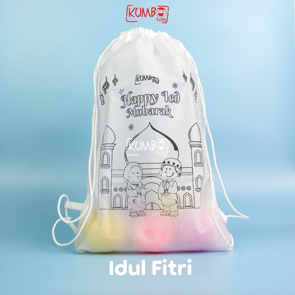 Tas Serut Anak Spunbond Bergambar DIY Coloring Goodie Bag Souvenir Ulang Tahun