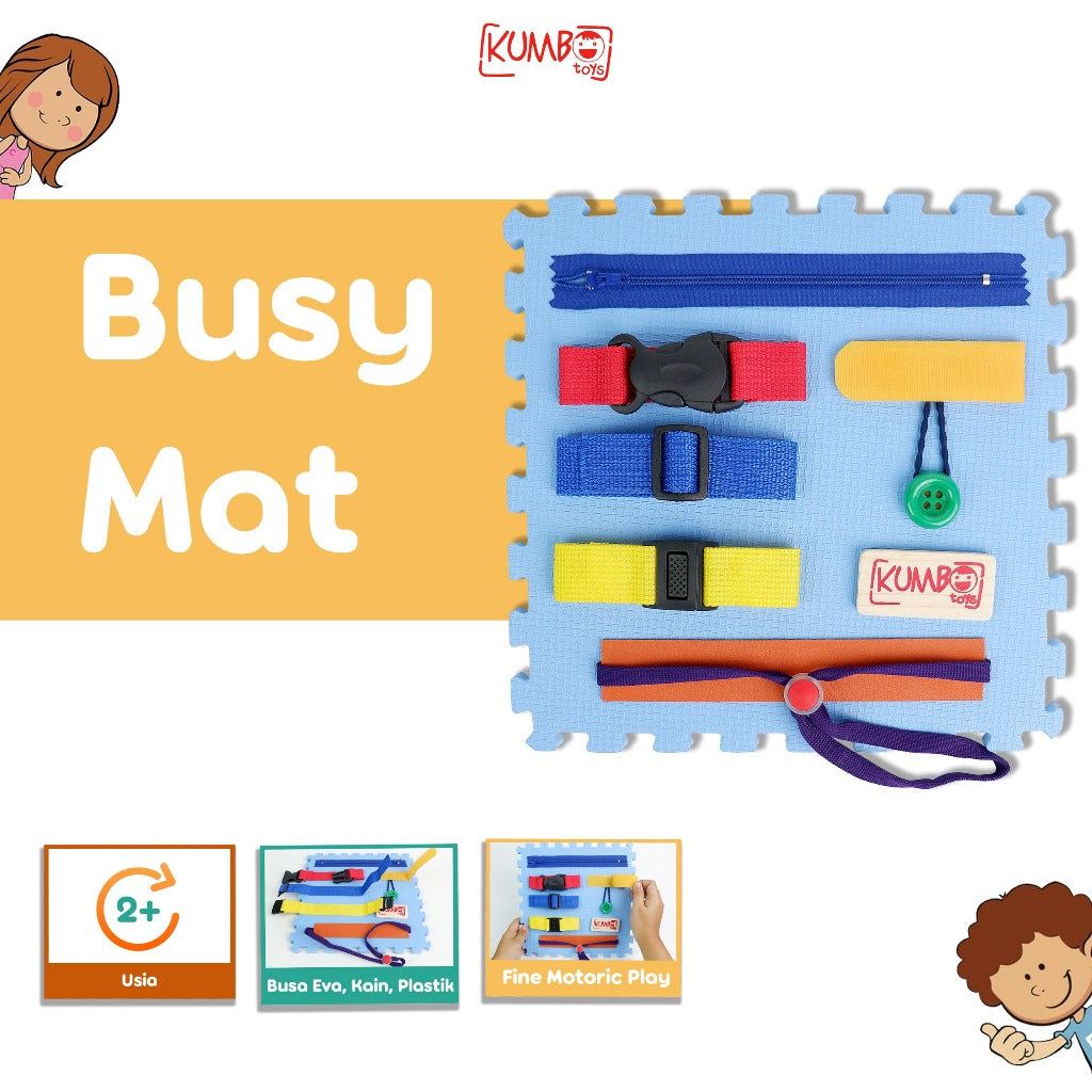 Mainan Edukasi Anak Busy Mat Fine Motor Montessori Play