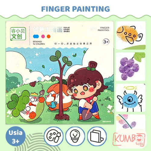 Mainan Edukasi Anak Finger Painting Coloring With Finger Lukisan Karakter Lucu