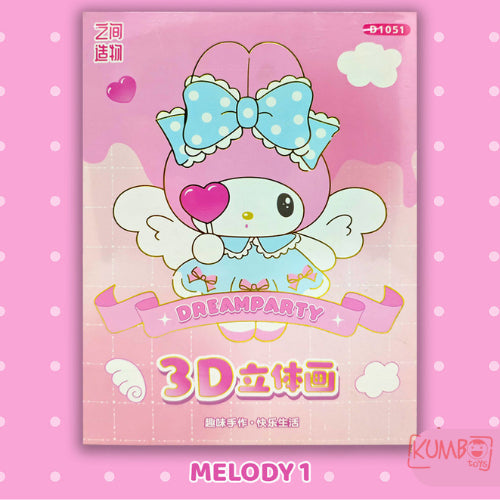 Mainan Edukasi Anak 3D BP Standing Painting With Frame Light Sanrio