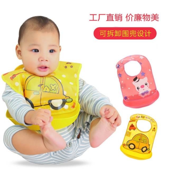 Slabber Silikon Plastik / Celemek Makan Bayi Anti Air / Slabber Silikon Bayi