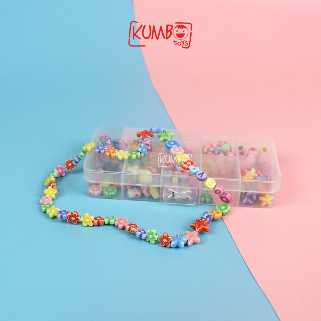 Mainan Edukasi Sensory Play Anak DIY Beads Box Set Kotak Manik Aksesoris Gelang Kalung