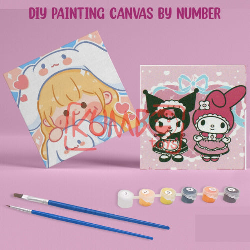 Mainan Edukasi Anak Painting Canvas By Number SANRIO KARAKTER