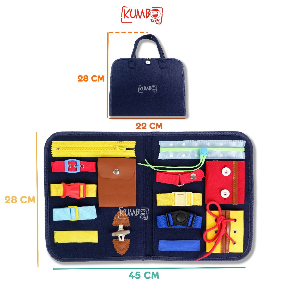 Mainan Edukasi Busy Board Dressing Skill Sensory Board Busy Bag Mainan Montessori Anak