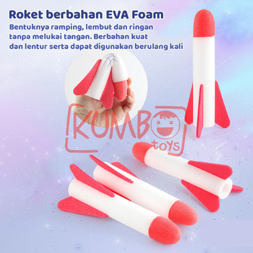 Mainan Edukasi Anak Flash Fkying Sky Rocket Launcher Pompa Roket Outdoor