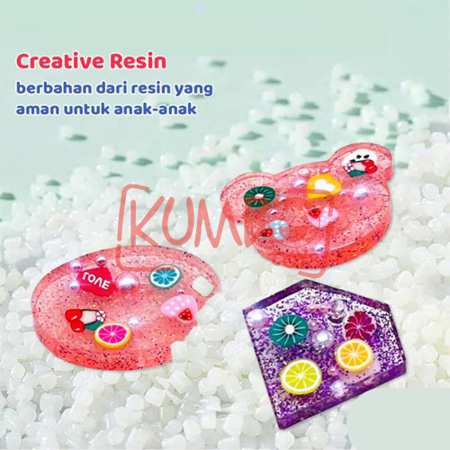 Mainan Edukasi Anak DIY Crystal Glue Manik Resin Aksesoris Gantungan Kunci
