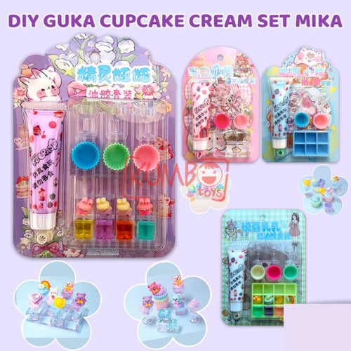 Mainan Edukasi Anak DIY Cream Gooka Guka Set MIKA Clay Aksesoris Hiasan Akrilik Kerajinan