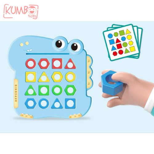 Mainan Edukasi Anak Pairing Shape Dinosaurus Puzzle 3D Shape Mencocokan Geometri Dino