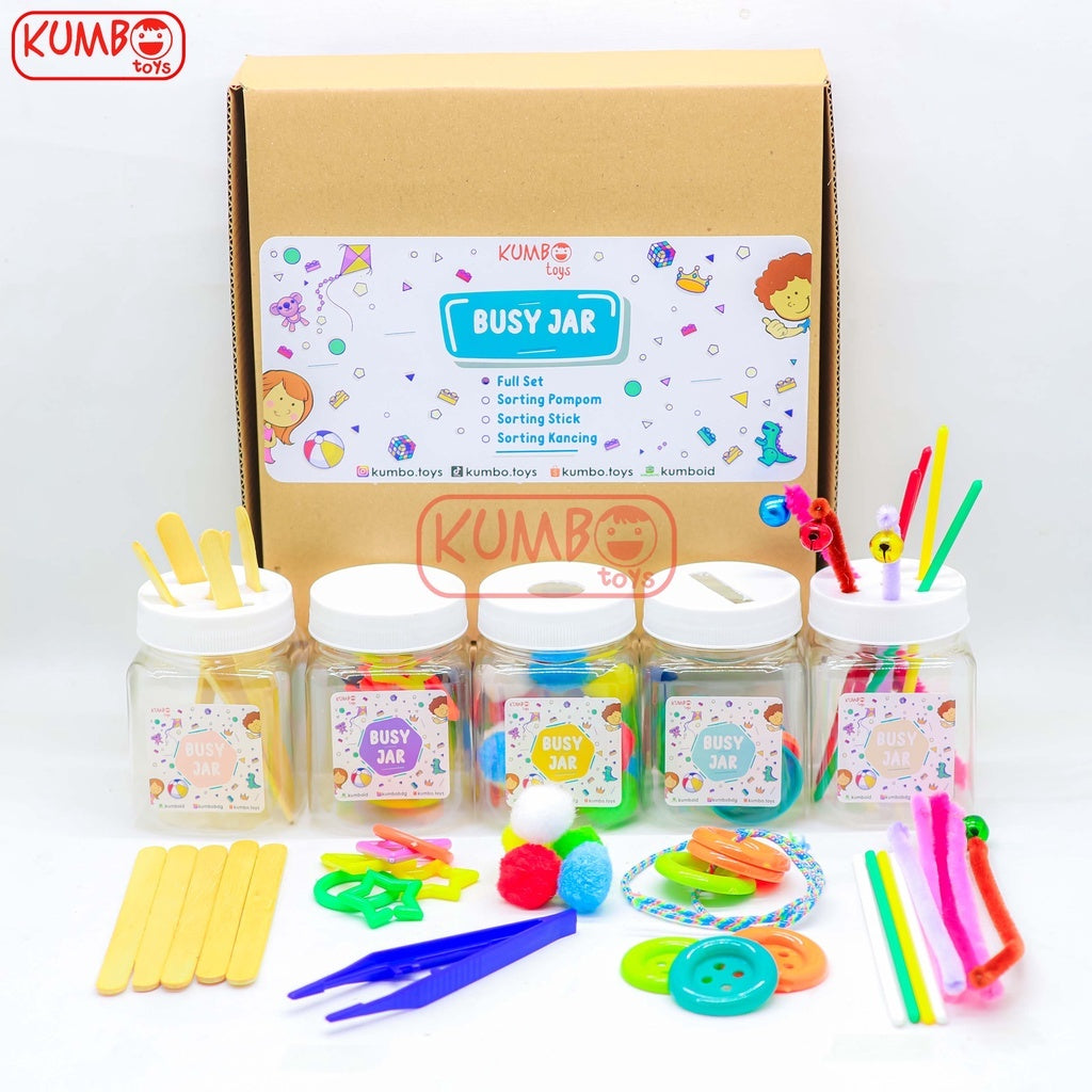 PROMO KEMERDEKAAN Bundling Mainan Edukasi Montessori Play Busy Jar Evamat Cone Ring Oromotor Taktil Fine Motoric Play Mainan Sensory KUMBOTOYS