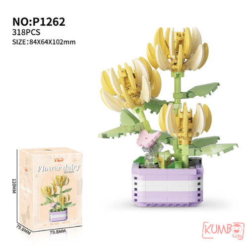 Mainan Edukasi Anak Bricks Flower Dairy 3D Block Bentuk Bunga