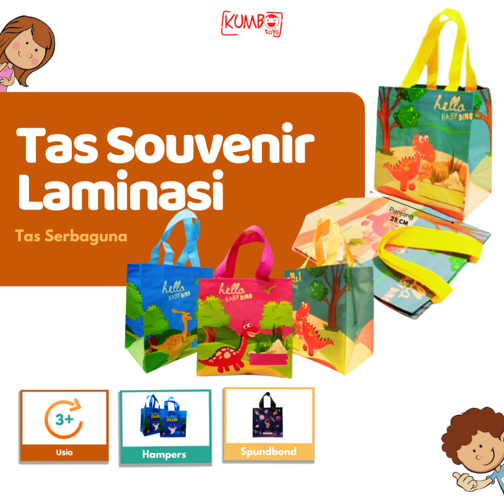 Tas Souvenir Laminasi Hampers Spundbond Paperbag Totebag Bag Karakter