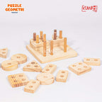 Mainan Edukasi Puzzle Geometri Bahan Premium Anak Kotak Kayu Premium