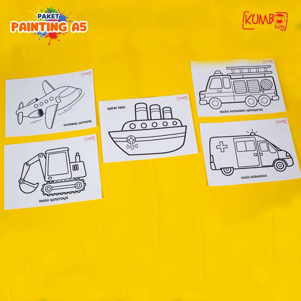 Paket Painting Edukasi Anak Mewarnai Ukuran A5 / Paket Painting Hampers Ulang Tahun Hemat