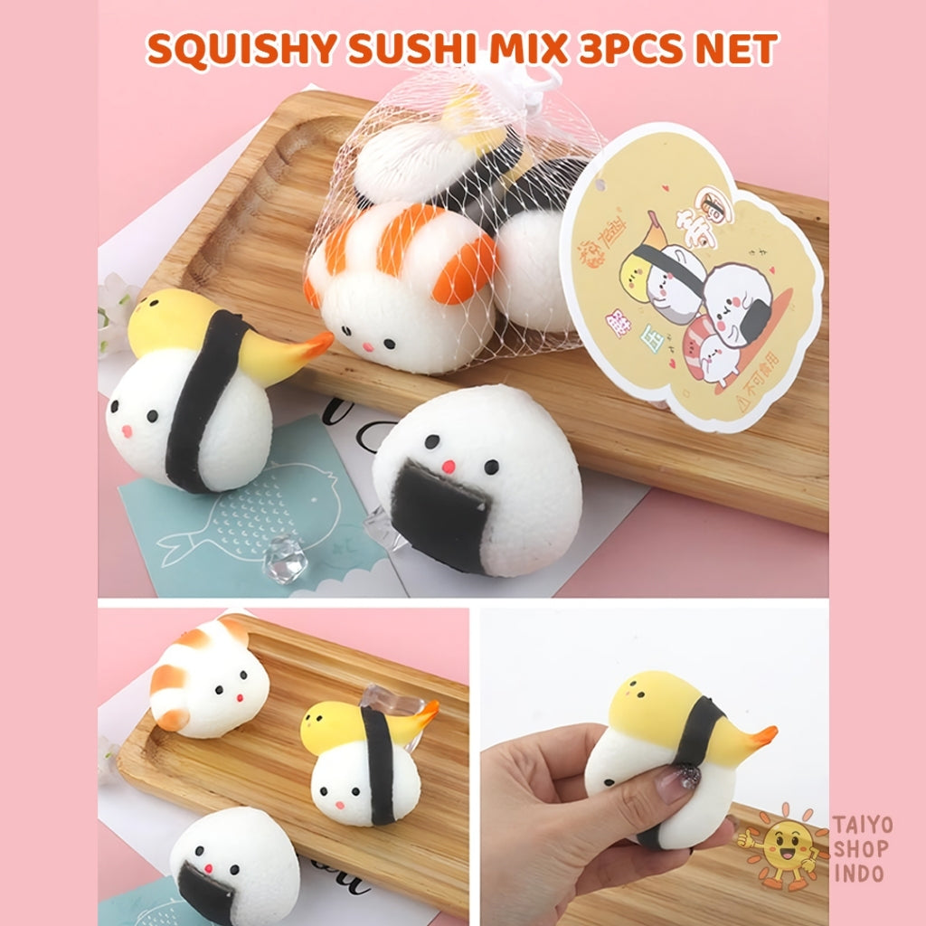 Mainan Edukasi Anak Squishy Bapau Dimsum Sushi Squeeze Anti Stress