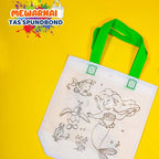 Mainan Edukasi Tas Spundbond Mewarnai 2 Sisi Bergambar DIY Coloring Goodie Bag Souvenir Ulang Tahun
