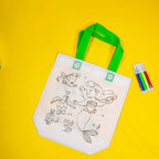 Mainan Edukasi Tas Spundbond Mewarnai 2 Sisi Bergambar DIY Coloring Goodie Bag Souvenir Ulang Tahun