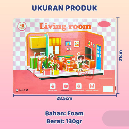 Mainan Edukasi Anak Puzzle Foam 3D Besar DIY Jigsaw Foam