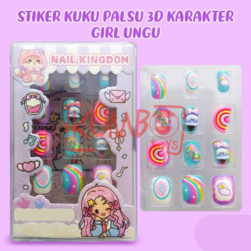Aksesoris Kuku Sticker Kuku Palsu 3D Karakter Nail Art
