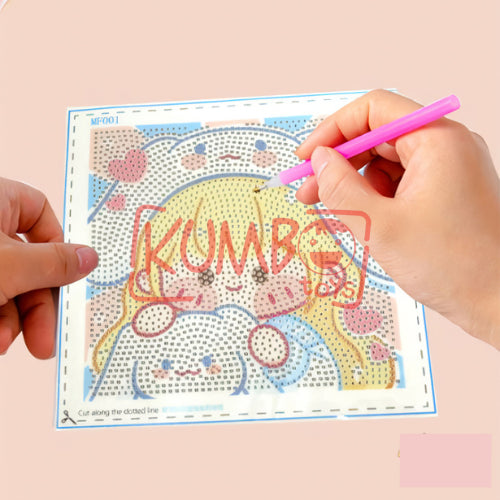 Mainan Edukasi DIY Diamond Painting Karakter Figura 18x18 Bingkai