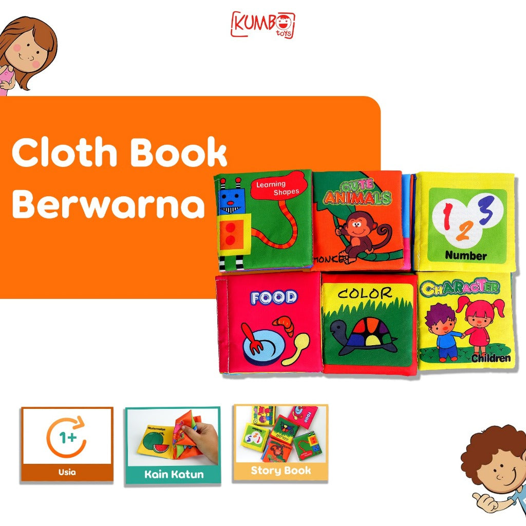 Mainan Anak Cloth Book Buku Bantal Bayi Buku Cerita Bayi Bahan Kain