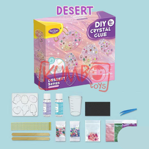 Mainan Edukasi Anak DIY Crystal Glue Manik Resin Aksesoris Gantungan Kunci