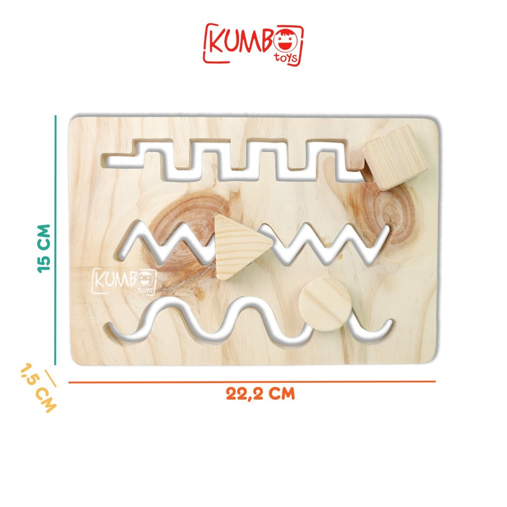Mainan Edukasi Anak Maze Board Montessori Papan Kayu