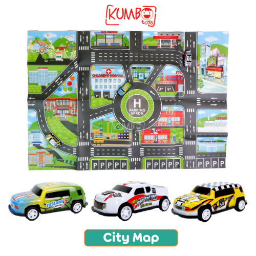 Mainan Edukasi Anak Karpet Peta Jalan Urban Road Map Perkotaan Mobil Pullback Alas Bermain