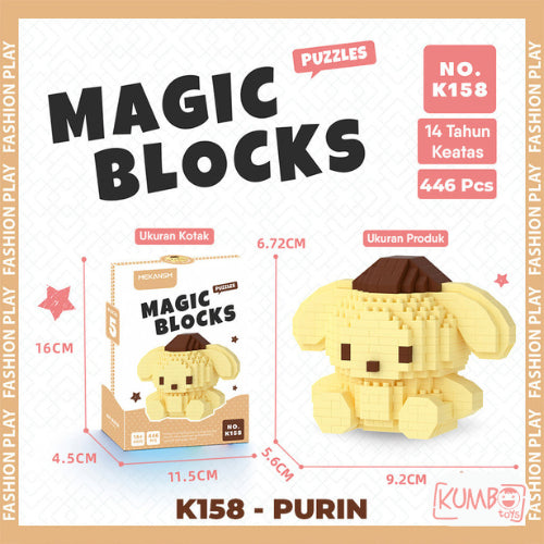 Mainan Edukasi Anak Bricks Magic Blocks Besar Karakter Sanrio 3D DIY Block