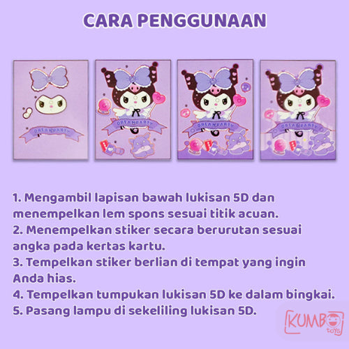 Mainan Edukasi Anak 3D BP Standing Painting With Frame Light Sanrio