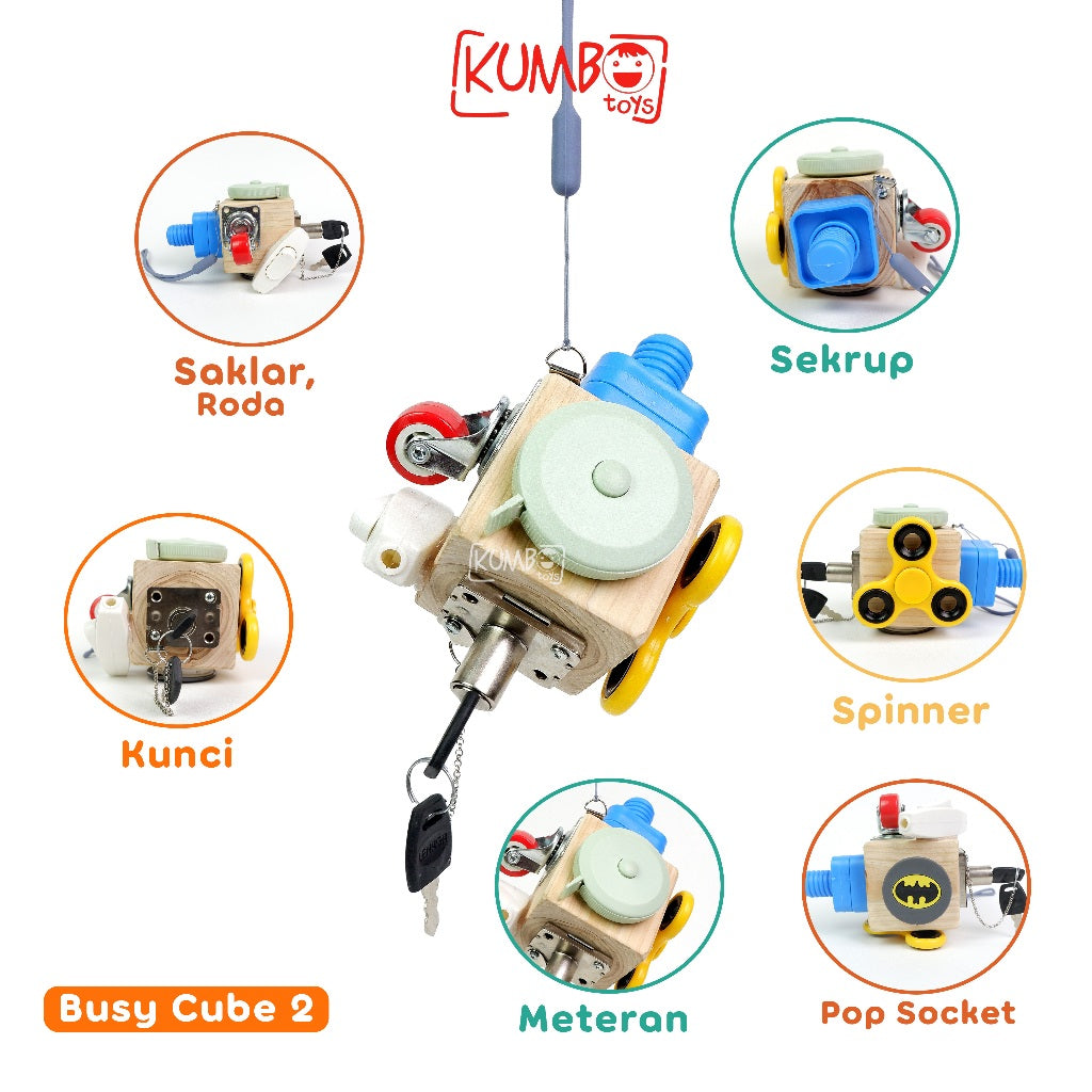 Busy Cube Montessori Play Mainan Edukasi Kubus Kayu