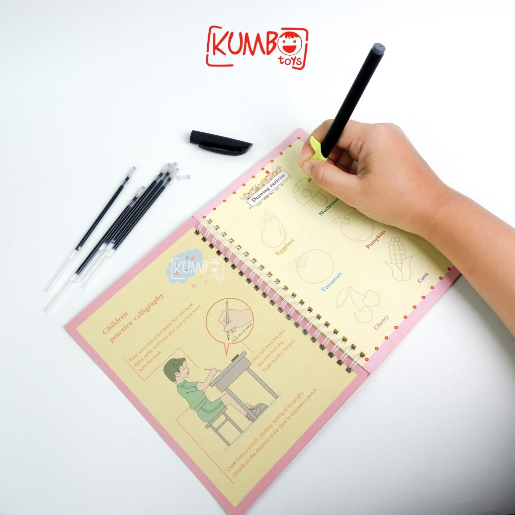 Buku Anak Belajar Menulis Pintar Ajaib Magic Book Angka Huruf English