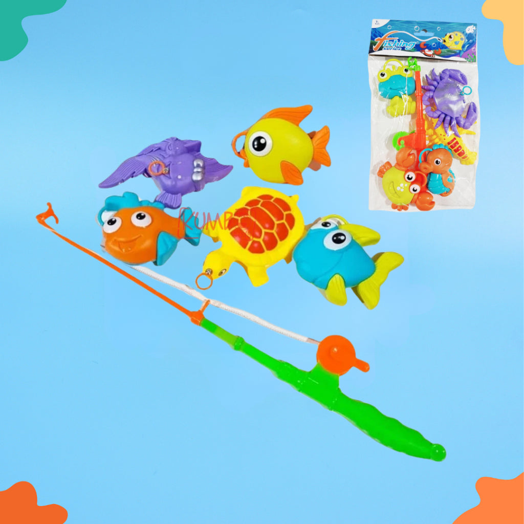 Mainan Edukasi Anak Fishing Set Kantong 6 Pcs Pancing Ikan