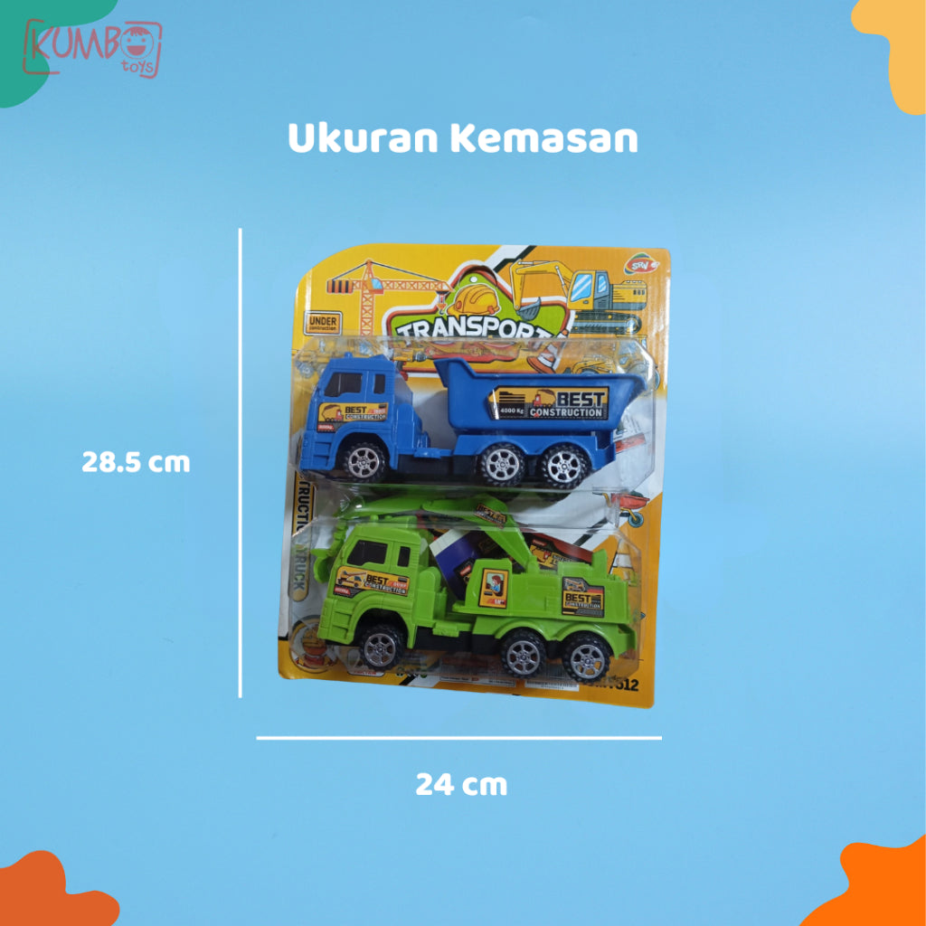 Mainan Edukasi Anak Mobil Construction Truck Set 2 Pcs