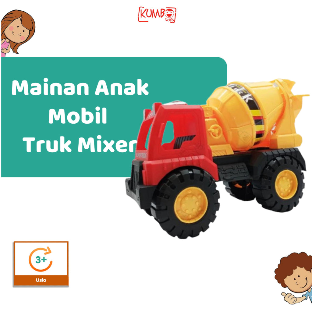 Mainan Edukasi Anak Mobil Truck Mixer Truk Molen