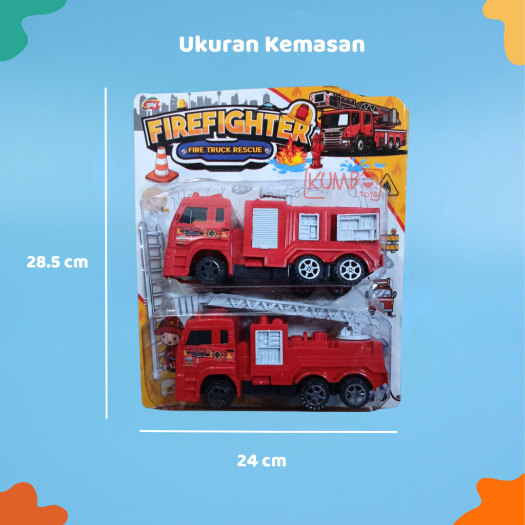 Mainan Edukasi Anak Fire Fighter Truck Mobil Pemadam DAMKAR Mix 2 Pcs