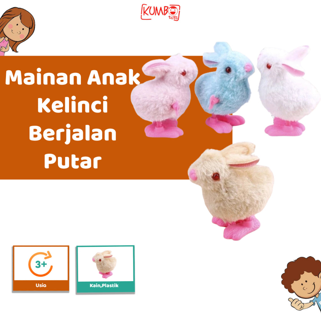 Mainan Edukasi Anak Kelinci Berjalan Putar