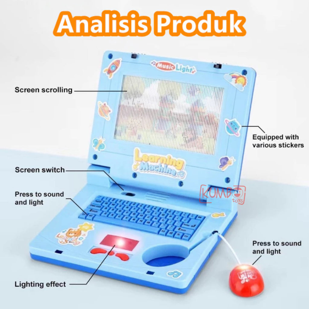 Mainan Edukasi Anak Laptop Learning Machine Laptop Mainan Music