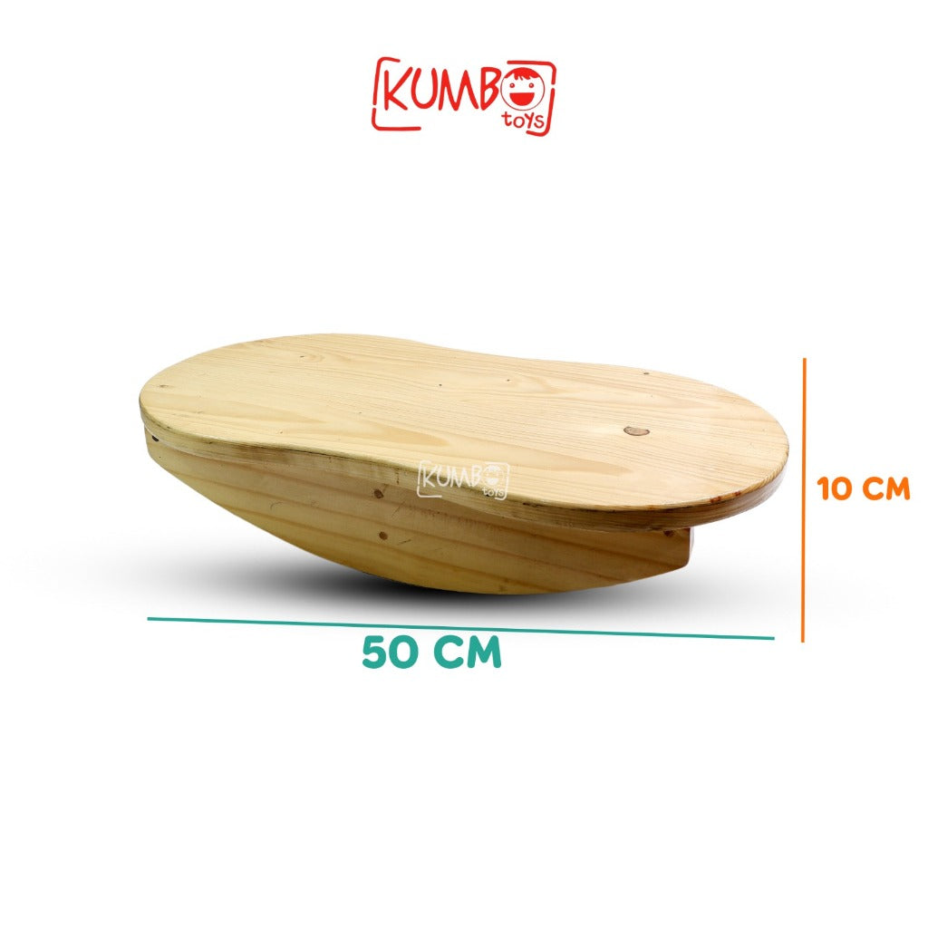 Balance Board Double Elips Papan Keseimbangan Anak Mainan Kayu Edukatif