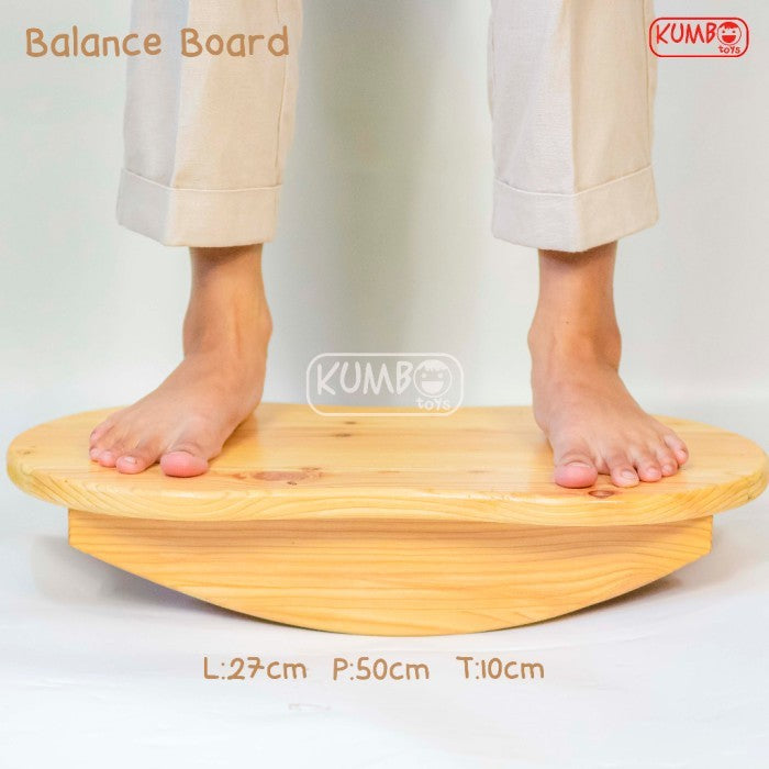 Balance Board Double Elips Papan Keseimbangan Anak Mainan Kayu Edukatif