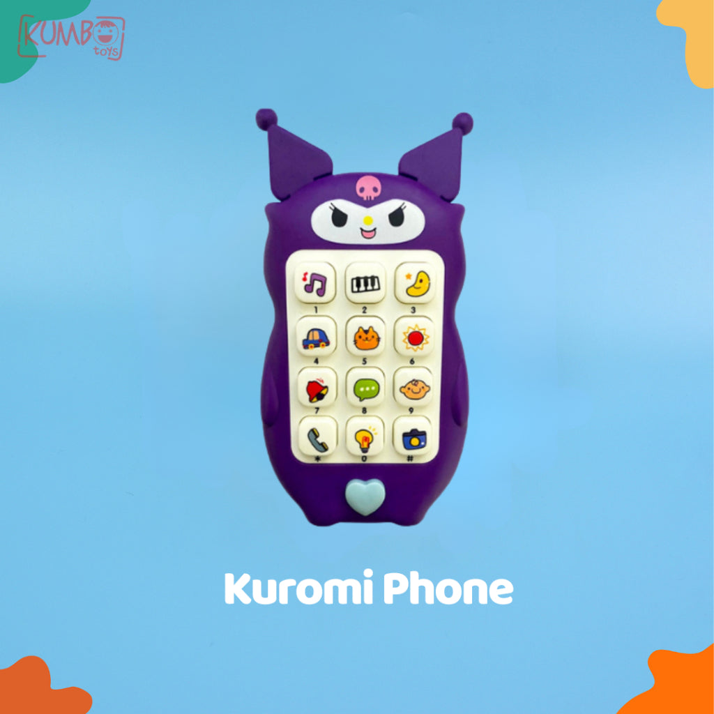 Mainan Anak Bayi Mobile Phone Puzzle Baby Music Handphone Karakter Stitch Kuromi HP Musik