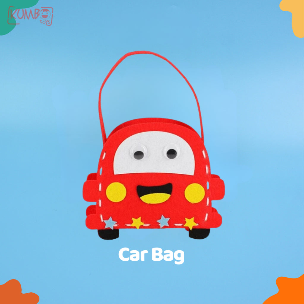 Mainan Edukasi Anak Tas Flanel Anak Montessori DIY Flanel HandBag Menjahit Handcraft Craft karakter