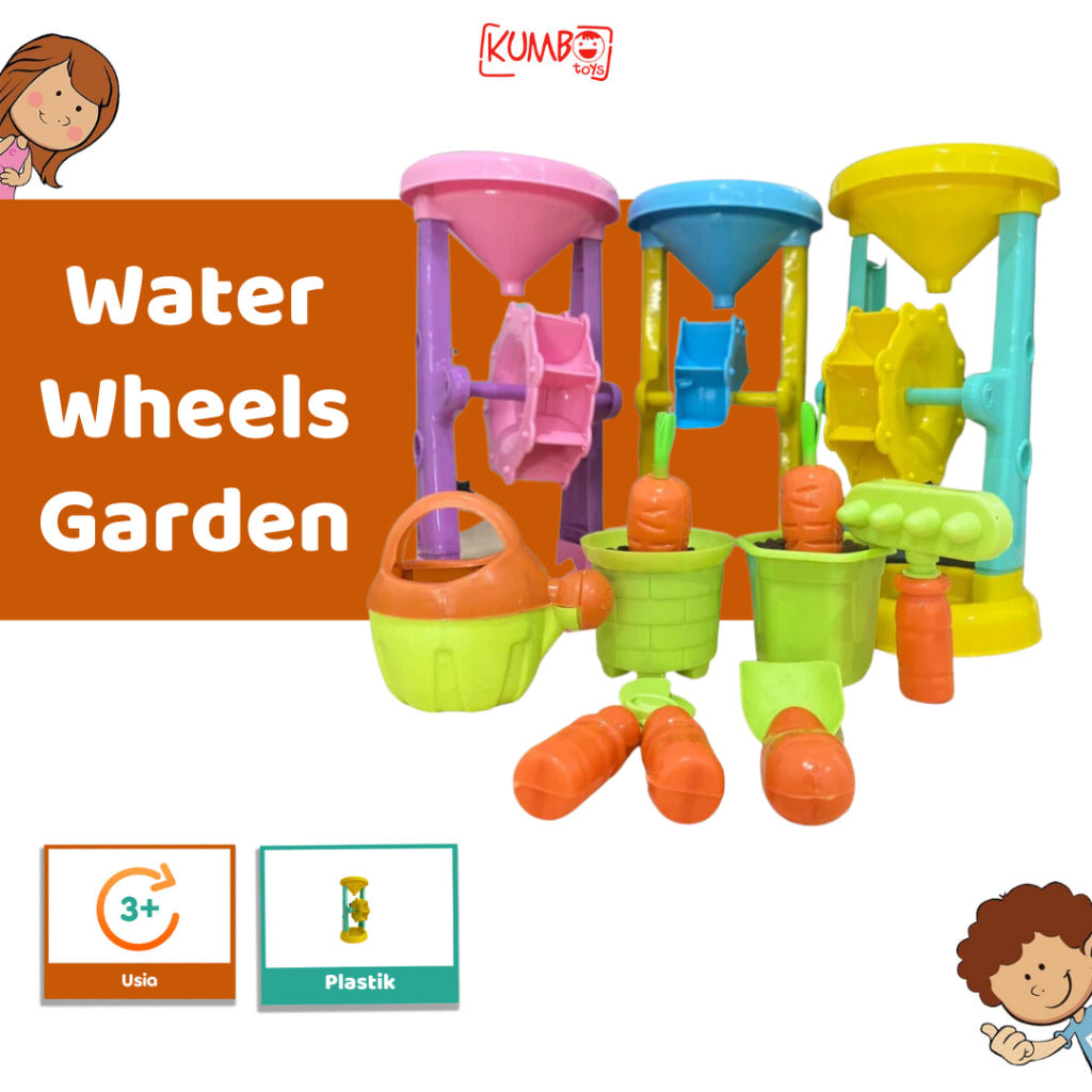 Mainan Edukasi Anak Water Wheels Garden Corong Pasir Kincir Air Cetakan Pasir