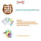 Mainan Edukasi Anak Mencocokan Bentuk Geometri Montessori Toys Beruang Pairing Shape